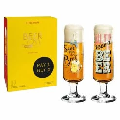 Ritzenhoff - Beer Glass Set `Save Water Drink Beer' 2pce