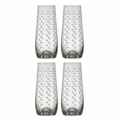 Francalia - Dots Stemless Champagne Glass 230ml Set Of 4pc