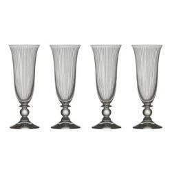 Francalia - Stripe Piana Champagne Glass 160ml Set Of 4pc