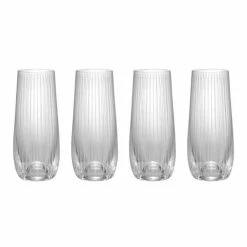 Francalia - Stripe Stemless Champagne Glass Set Of 4pc