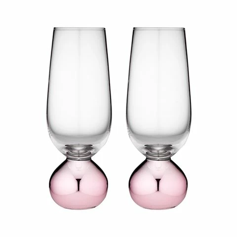 Tempa - Astrid Champagne Glass Rose Set 2pce 1 Tempa - Astrid Champagne Glass Rose Set 2pce