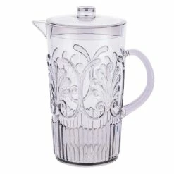 Flair Decor - Acrylic Scollop Des Pitcher Smoke