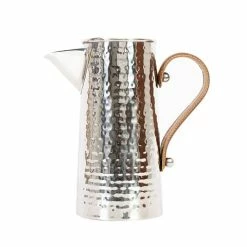 Flair Decor - Hammered Jug S/Steel -Lthr Handle Small 2.25L