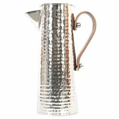 Flair Decor - Hammered Jug S/Steel- Lthr Handle Small 2.5L
