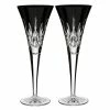 Waterford - Lismore Black Toasting Flute Pair