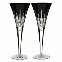 Waterford - Lismore Black Toasting Flute Pair