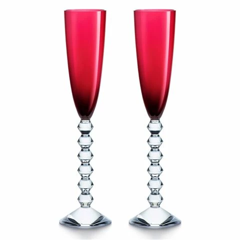Baccarat - Vega Flutissimo Red Set 2pce 1 Baccarat - Vega Flutissimo Red Set 2pce
