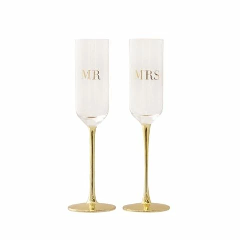 Cristina Re - Mr & Mrs Champagne Flute Set 2pce 1 Cristina Re - Mr & Mrs Champagne Flute Set 2pce
