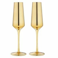 Tempa - Aurora Champagne Glass Gold Set 2pce