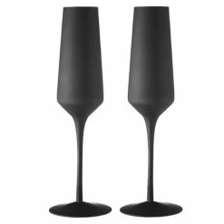 Tempa - Aurora Champagne Glass Matte Black Set 2pce