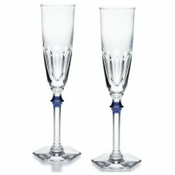 Baccarat - Harcourt Eve Champagne Flute Clear And Blue Set 2pce