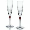 Baccarat - Harcourt Eve Champagne Flute Clear & Red Set 2pce